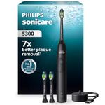 Philips Sonicare 5300 Electric Toothbrush, Sonic Toothbrush with 2 Intensity Levels, Pressure Alert, EasyStart, SmarTimer and BrushPacer, Black, Model HX7101/04 [New Technology]