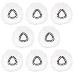 Spin Mop Head Refills for Vileda, fit O-Cedar Spin Mop, Easy Wring Mop Replacement, Microfiber Triangle Replacement Pads, White Color (8 Pack)