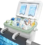Pool Cooler with 2 Ice Pack – 22L Extra-Large Insulated Hanging Cooler for Above-Ground Pools, Fits Intex Bestway etc, Holds 24 Cans, Keeps Ice 3X Longer, Ideal for Poolside Camping & Outdoor Parties