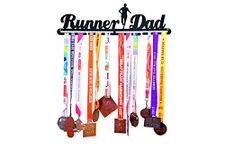 RUNWYND Runner Dad Medal Hanger - Black (51 cm x 14 cm)