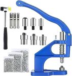 Hand Press Grommet Machine,Grommet Eyelet Tool Kit with 3 Dies(#0/#2/#4) and 1500pcs Grommets 6/10/12mm for Grommets Snap Buttons Rivets Eyelets Pearls