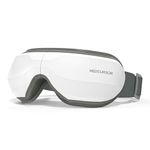 Medcursor Eye Massager with Heat, Electric Heated Eye Mask with Music & Compression for Relax Eyes, Relieve Eyestrain & Dry Eyes, Improves Sleep, Gift for Mom Dad Women Men (White)