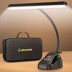 Glocusent LED Super Bright Music Stand Light, Eye Caring Clip-on Piano Light, 3 Color & 5 Brightness, USB-C Rechargeable, Long Lasting up to 140 Hrs, Perfect for The Piano (with EVA-CASE)