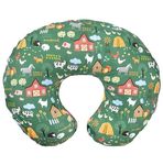 TOYSILO Adjustable Baby Breast Feeding Pillow, Nursing Pillow, Maternity Feeding Pillow with Detachable Cover 0-24 Months Breastfeeding 24 x 22 x 6 inches (Green Farm Animals)