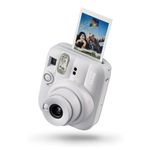 instax mini 13 instant camera with built-in Automatic flash, built-in selfie mirror, close up macro,modeself timer, Clay White