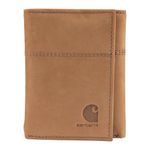 Carhartt Men's Casual Saddle Leather Wallets, Available in Multiple Styles and Colors, Brown (Trifold), One Size