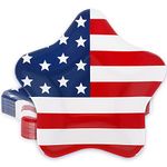 Whaline 40Pcs Patriotic Paper Plates American Flag Star Shaped Disposable Plates 4th of July Star Decorative Tableware for Independence Day Party Supplies Table Decorations, 7.1 x 7.1 Inch