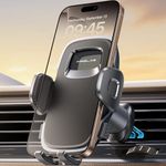 MRGLAS 2024 Wider Clamp & Double Metal Hook Car Phone Holder Vent [Thick Cases Friendly] Phone Holders for Your Car Mount Automobile Cradle Air Vent for iPhone 15 14 13 Pro Max Smartphone