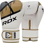 RDX Boxing Gloves EGO, Sparring Muay Thai Kickboxing Heavy Training, Maya Hide Leather, Ventilated Palm, Long Wrist Support, Punching Bag Pads Workout, MMA Gym Fitness, Men Women 8 10 12 14 16oz