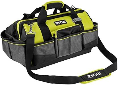 Ryobi - Sac avec fond renforcé (46 x 26 x 29 cm) pour 3 ou 4 outils - 33L -6 poches internes ouvertes - Base renforcée et imperméable à l’eau - RSSMTB1