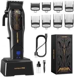 SUPRENT Maquina de Cortar Pelo Hombre, Cortapelos Hombre Profesional Inalámbrico Cortadora de Pelo con Palanca Taper Ajustabl y Cuchilla de Cerámica, Recargable, Pantalla LED