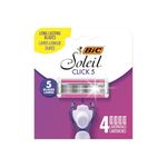 BIC Click 5 Soleil Women's Razor Refills with 5 Flexible Blades and Recyclable Box - Box of 4 Cartridges