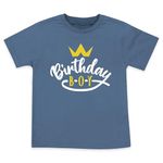 Wild and Happy Birthday Boy Tshirt T Shirt Tee Bday Party Shirt Toddler Boys in Blue 4T