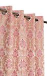 RED RIBBON DECOR Heavy Jacquard Fabric Luxury Design Dmass Design Room Darkening Curtains for Door 7 Feet, Pink, Pack of 4 Pieces