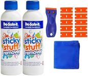 Sticky Stuff Remover UK Bundle - Adhesive Remover, Glue Remover & Sticky Residue Remover with Microfibre Cloth & Cleaning Scraper - 250ml x 2