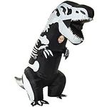 Morphsuits Giant Skeleton Inflatable Kids Costume, One Size Black and White