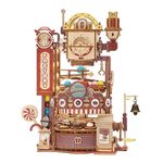 Rowood 3D Puzzles for Adults, Wooden Town Marble Run Model Kits for Adults, DIY STEM Mechanical Building Set,Birthday for Teens Boys Age 14+ - Chocolate Factory