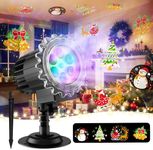 MATEPROX Christmas Snowflake Projector Lights, Waterproof 3D Colour LED Indoor Outdoor Projector for Christmas Decorations, High Brightness, for House, Garden, Lawn & Parties-Single Tube