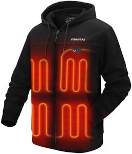 Venustas 12V Dual-Control Heated Hoodie (Unisex) with Battery Included, Electric Heated Sweatshirt Coat for Men Women, Zip-Up