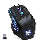 Wireless Optical Gaming Mouse, Lychee 2.4GHZ 4 DPI Adjustable USB Gaming Mice with Fire Key & Cool Blue Light for PC LaptopMac,Windows 2000/XP/7/8/10/Vista Wonderful Christmas Xmas Gift