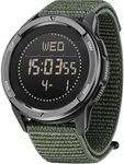 Men's Digital Watch Pedometer Step Counter Watches Compass Military Waterproof Wrist Watch Outdoor Sport Watch Calories LED luminous Stopwatch Alarm Countdown Wristwatch Black Green