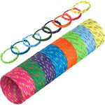 216 Neon Friendship Bracelets Bulk for Kids Birthday Classroom Student Gift Adjustable Paracord Bracelets Rope Woven Neon Colors Christmas Goody Bag Stuffers Girls Boy Party Favors (Bright Colors)