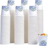 Lamosi 300 Pack - 3 oz Paper Cups, Disposable Cups, 3 oz. Bathroom Cups, Mouthwash Cups, Small Espresso Cups, 3 Ounce Paper Coffee Cups, Party, Travel, Events, Picnic, BBQ (Floral)