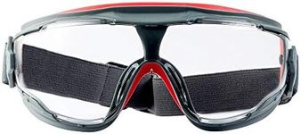 3M Anti-Fog Safety Goggle 47212H1-VDC, Grey & Red Frame, Clear Lens, with Scotchgard Anti-fog Coating
