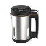 Hamilton Beach Soup Maker Plus, Intelligent Control, 1.6L, 3 in 1, One-Touch Angled Digital Display & Timer, Overspill Sensor, Makes 4 Portions, Carry Handle, 1000W - HBSM003J, Silver