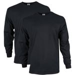 Gildan Men's Ultra Cotton Long Sleeve T-Shirt, Style G2400, Multipack, Black (2-Pack), XX-Large