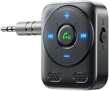 JOYROOM 2024 Manos Libres Coche Bluetooth 5.4, Adaptador Bluetooth Coche 【Bass & HiFi EstéReo】 Receptor Bluetooth Jack 3.5 con Indicador LED, Receptor Bluetooth con 16 Horas de Tiempo de Reproducción