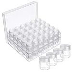 Kurtzy 2 Pack 30 Slots Clear Organiser Box for Seed Art Rhinestones - Removable Compartment Containers with Lids - Diamond Dot Painting Beads, Jewellery, DIY Nail Art, Earrings, Glitter & Embroidery