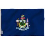 ANLEY Fly Breeze 3x5 Foot Maine State Flag - Vivid Color and UV Fade Resistant - Canvas Header and Double Stitched - Maine ME Flags Polyester with Brass Grommets 3 X 5 Ft