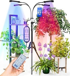 Everlasting Comfort Grow Lights for Indoor Plants Full Spectrum - Plant Lights for Indoor Growing (4 Lamps), 3-18 Hour Timer, Adjustable 63" Tripod, LED Grow Lights, Plant Light for Seed Starting