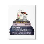 Stupell Industries Glam Fashion Book Set With Makeup Oversized Stretched Canvas Wall Art, Proudly Made in USA
