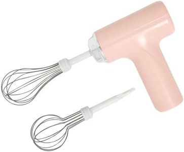 CHIDOYII Cordless Hand Mixer, One Touch Off Handheld Electric Whisk with 3 Speed Modes, Hand Held Egg Beater with 2 Detachable Stir Whisks (Pink)