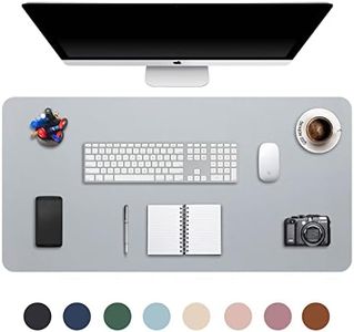 DOBAOJIA Alfombrilla de Ratón Mousepad XXL, Tapete de Escritura Estera Oficina Alfombrilla de Escritorio Protector Escritorio, Cuero PU Impermeable+Gamuza Antideslizante 90 x 43cm (Gris)