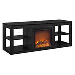 Ameriwood Home Parsons Electric Fireplace TV Stand for TVs up to 65", Black