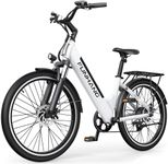 Funhang Electric Bike, 1000W Peak EBike, 50 Miles Ebikes for Adults with 48V Built-in Removable Battery, Adjustable Stem,7 Speed, Rear Rack, 26" Step-Thru E Bike for Commute, UL 2849 Certified