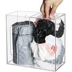 SEANADO Grocery Bag Holder & Trash Bag Roll Dispenser Clear, 2 in 1 Wall Mount Acrylic Kitchen Organizer Storage Box for 13 33 Gallon Garbage Bag Large Plastic Bag