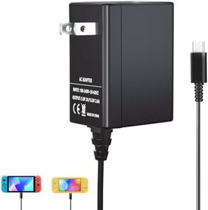 Switch Charger for Nintendo Switch, AC Power Adapter with 5Ft Charger Cable/Power Cord for Nintendo Switch and OLED and Switch Lite-Fast Charge Switch Support TV Dock Mode