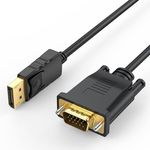 1Goal DisplayPort Dp Display Port to VGA Adapter Converter Male to Male Gold-Plated Cord Cable For Monitor Projector Displays (1.8 Meter)