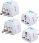 4 Pack of TEDLIN Universal Three-pin EU India to US Power Travel Plug Adapter - 250V 10A Universal AU UK EU to US AC Power Plug Travel Power Socket Adapter Converter Outlet Plug Converter