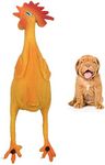 Small Rubber Chicken Dog Toys Natural Rubber (Latex) Lead-Free Chemical-Free Complies to Same Safety Standards as Children’s Toys. Soft Unstuffed Squeaky