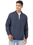 Jockey AM92 Men's Super Combed Cotton Rich Fleece Fabric Ribbed Cuff Jacket With Stay Warm Treatment_Navy & New Marine_XL