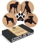 Boxer Lovers Cork Drink Coasters - 