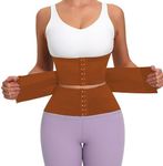 Waist Trainer for Women Waist Cincher Trimmer Sport Girdle Underbust Corset Tummy Control Hourglass Body Shaper (Brown, S)