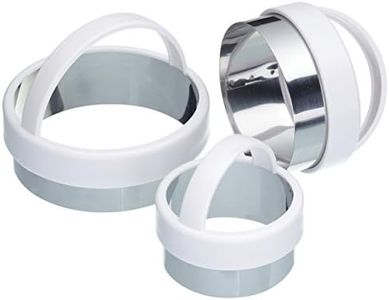 KitchenCraft 3 Piece Pastry Cutter Set, Round, Plain Edge, Ideal for Scones, Cookies, Mince Pies & More, Stainless Steel/Plastic, Assorted Sizes