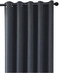 Coastline Luna brushed blackout eyelet curtains Charcoal Dark Grey thermal insulated window treatment 2 panels blinds floor curtains for bedroom,Livingroom,Kids nursery room Width 46" x Drop 90"