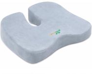 Grin Health Lux Coccyx Cushion for Tailbone Pain, Lower Back, Hip, Sciatica & Back Pain Relief, Improve Posture Ergonomic Office Chair Car Seat Cushion (Grey)